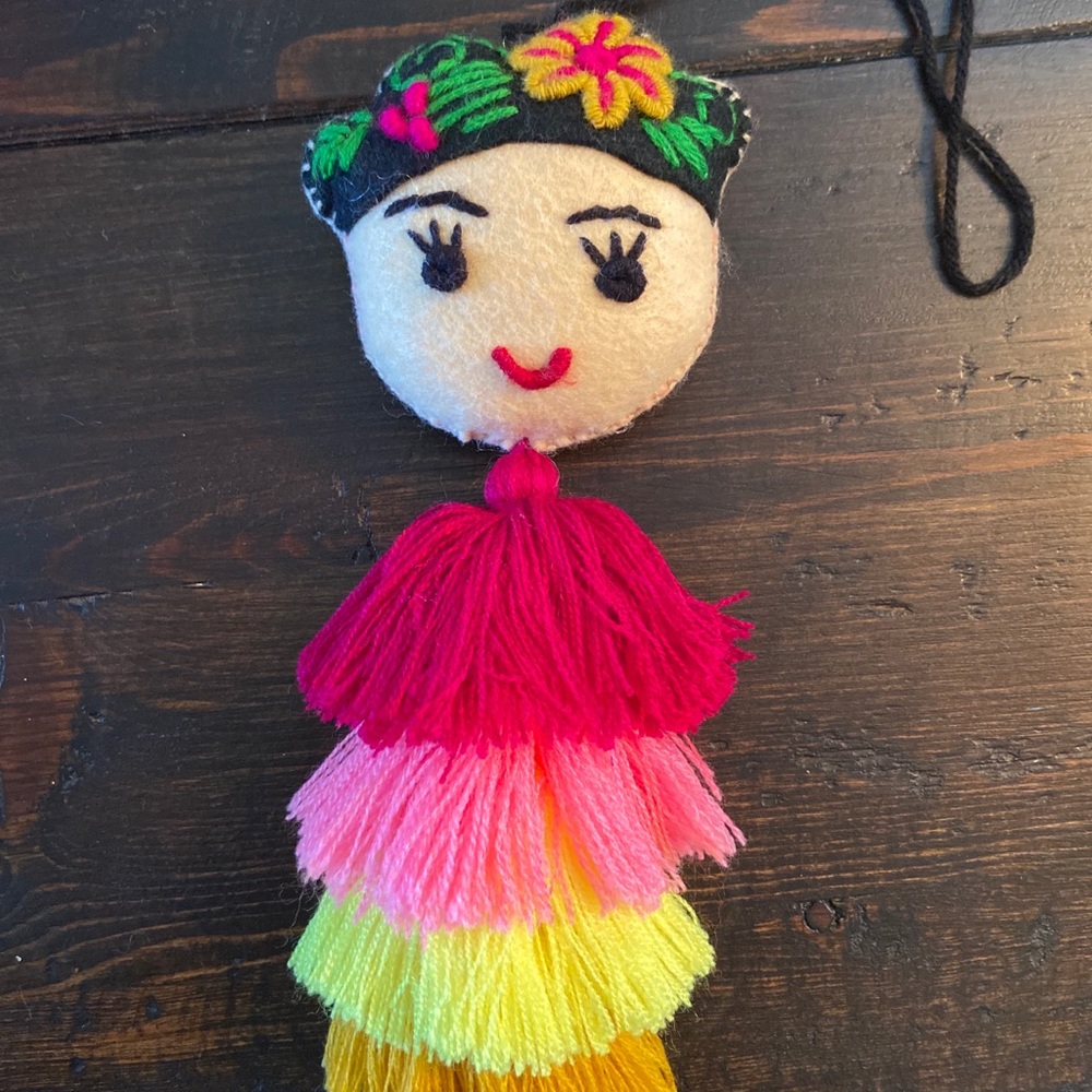 Frida Pom pom backpack purse accessories tag
